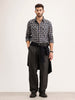 Slim Fit Double Pocket Checkered Shirt | Blue