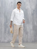 Men's Causal Relaxed Fit Utility Pockets Trousers | Cream