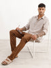 Regular Fit Checkered AOP Shirt | Brown