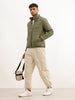 Solid Regular Fit Puffer Jacket | Green