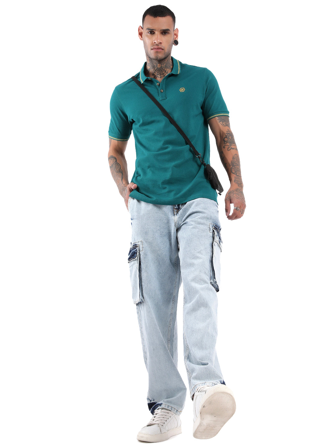 Teal Contrast Classic Polo