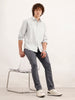 Comfort Fit Checkered Shirt  | Grey