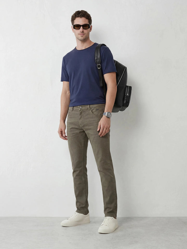 Classic Slim Fit Denim Jeans | Olive