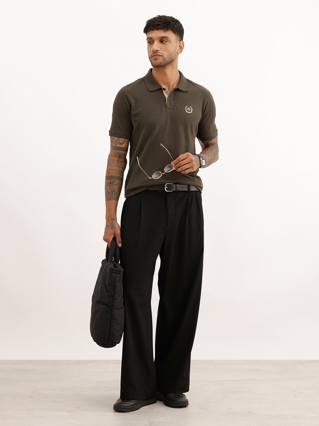 Regular Fit Solid Polo T-Shirt | Olive