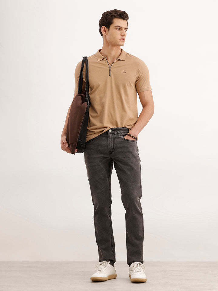 Slim Fit Faded Denim Jeans  | Dark Grey