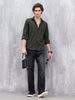 Smart Casual Men’s Slim Fit Shirt | Dark Green