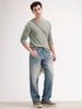 Slim Fit Textured Full Sleeves T-Shirt | Green
