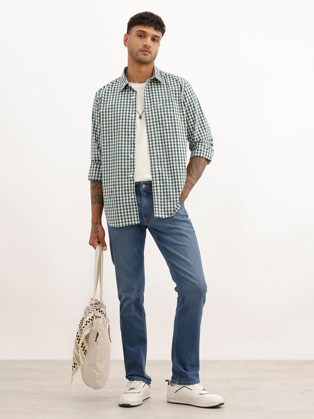 Regular Fit Checkered Full Sleeve Shirt | Green | WWSH0810MAZ