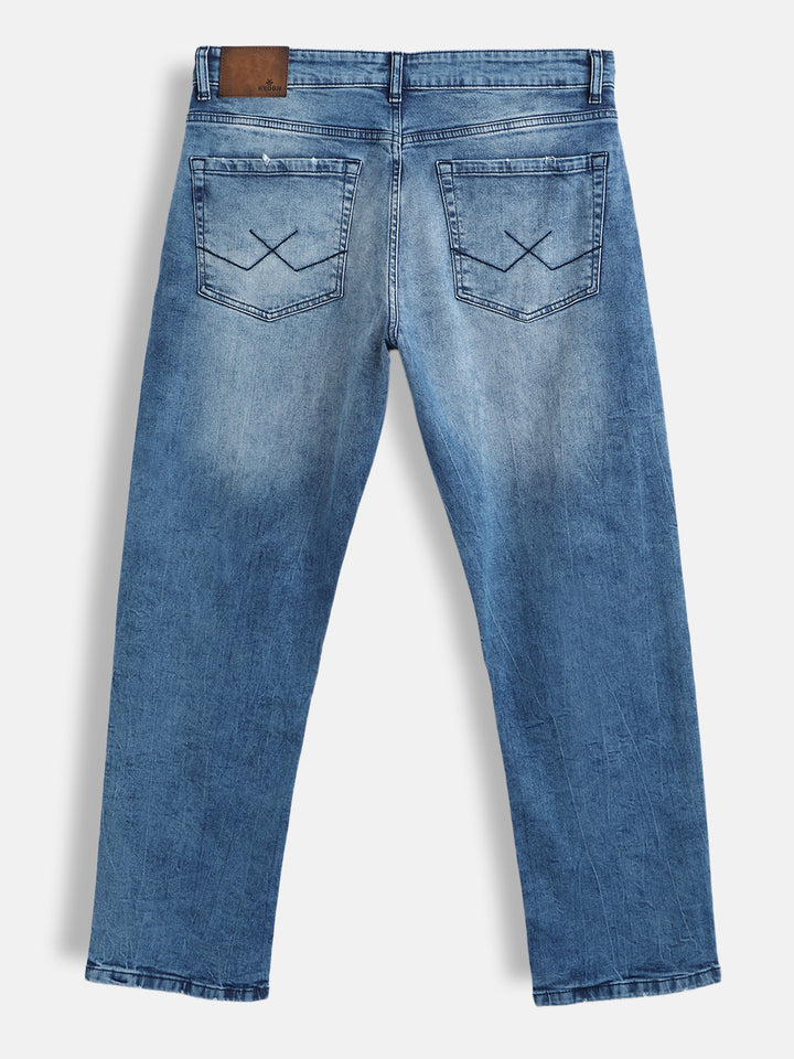 Distressed Wash Anti Fit Jeans | Blue