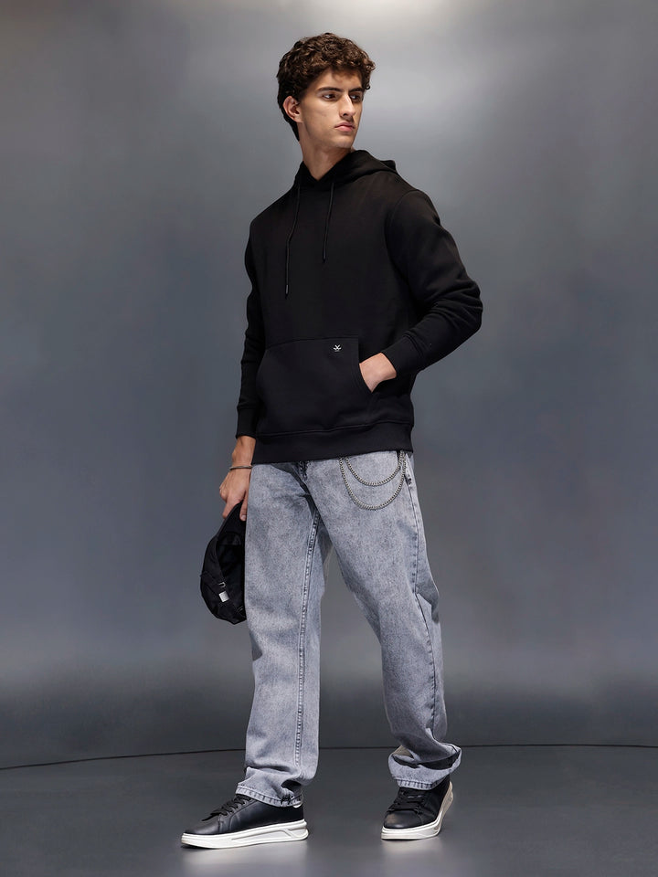 Men's Comfot Fit Graphic Print Hoodie  |  Black