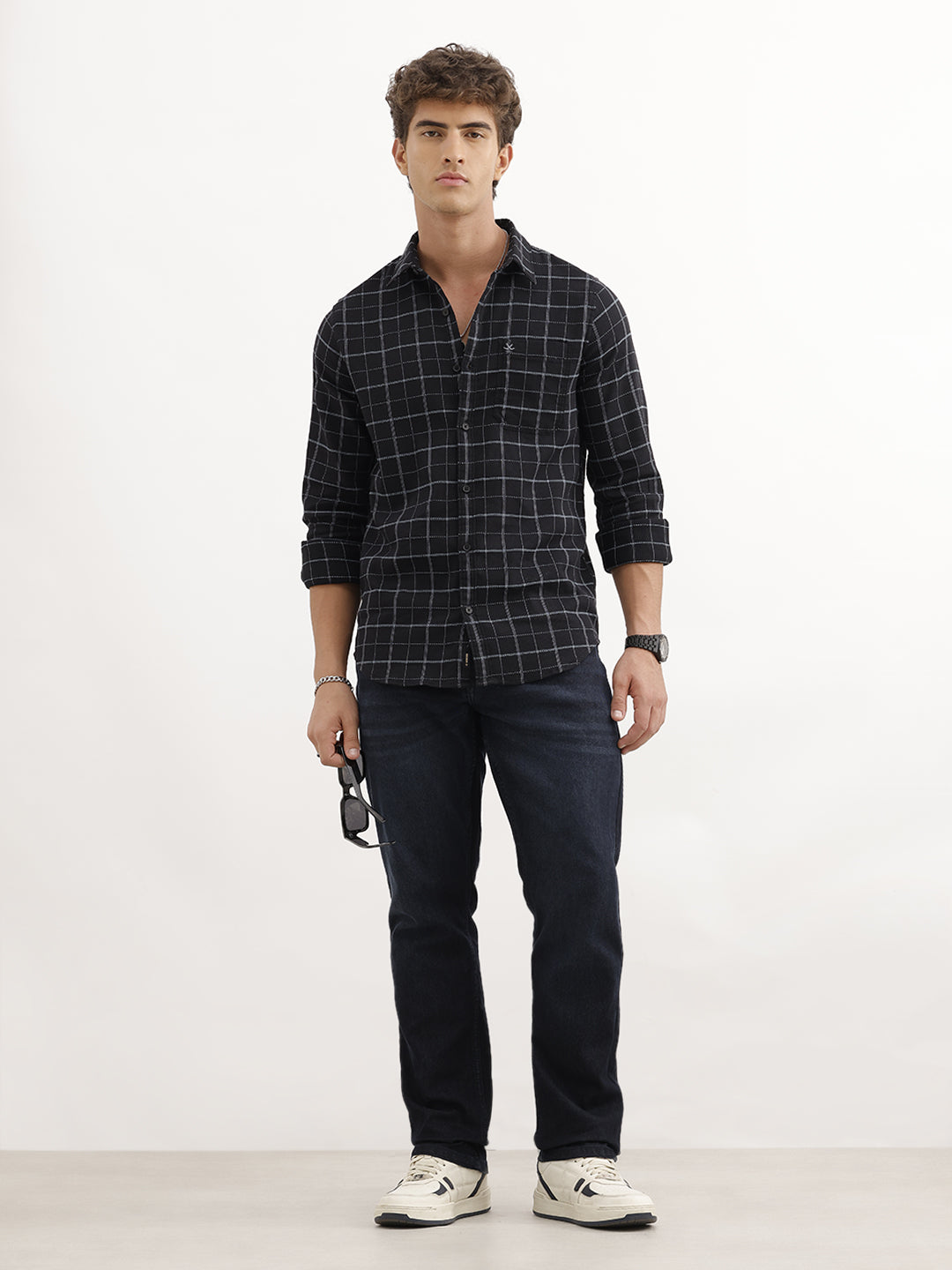 Solid Straight Fit Denim Jeans | Dark Blue