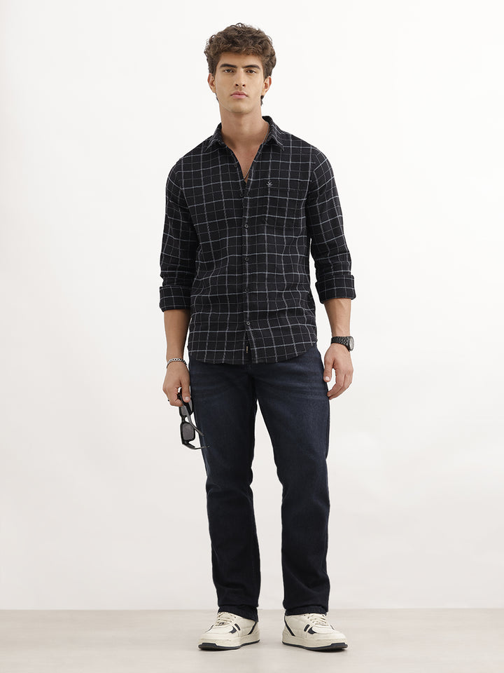 Solid Straight Fit Denim Jeans | Dark Blue