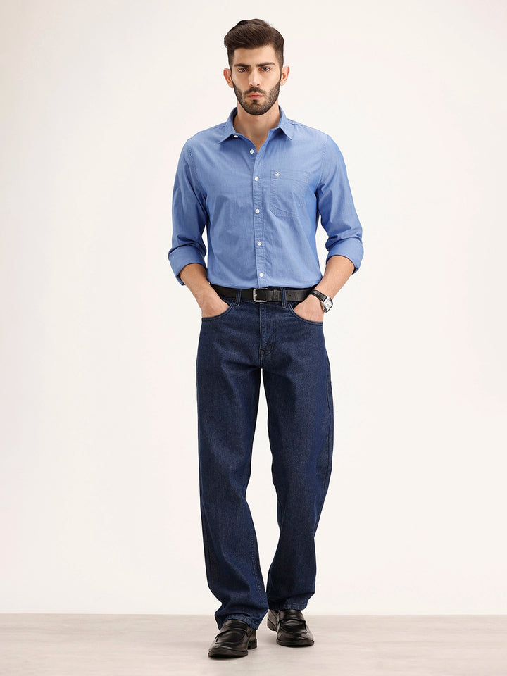 Solid Regular Fit Shirt | Blue