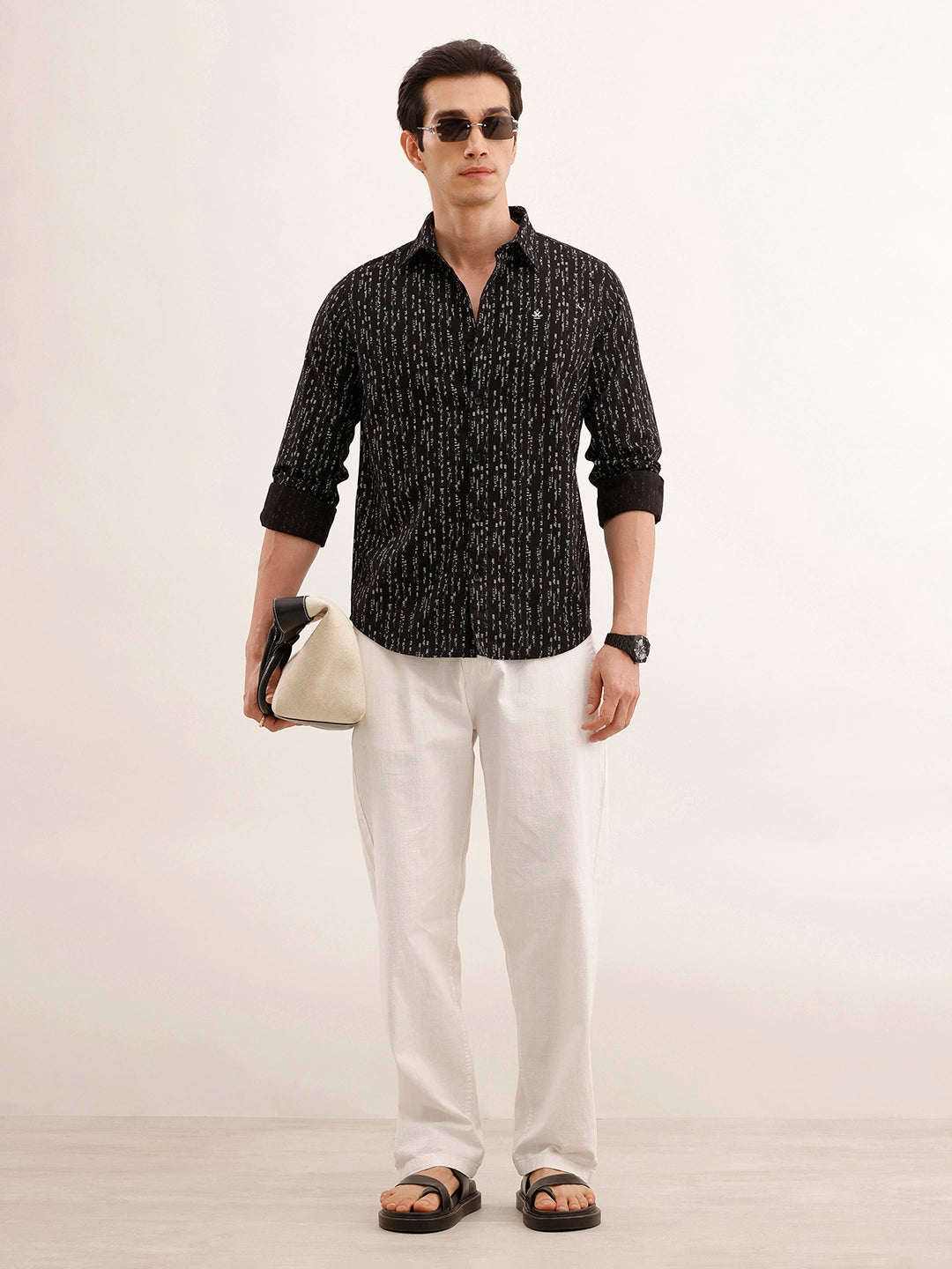 Regular Fit AOP Shirt | Black