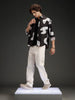 Wrogn Casual Distressed Effect Printed Shirt | Black