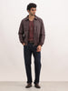 Solid Regular Fit Zipper Jacket | Wine