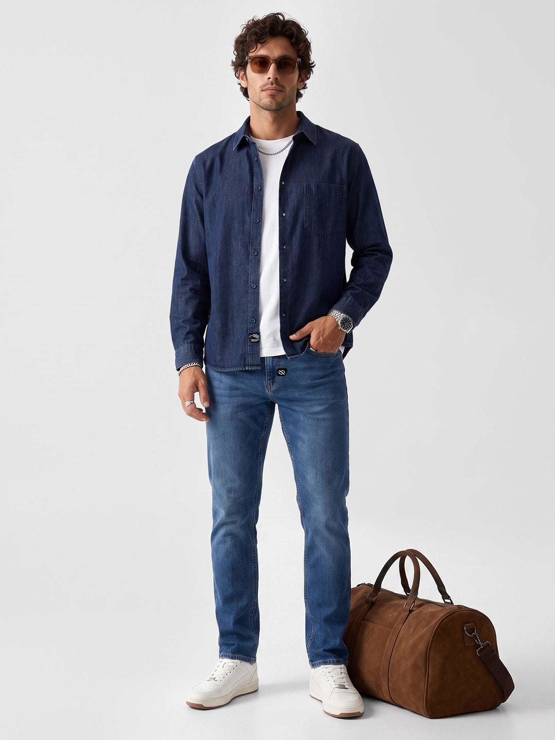 Classic Faded Denim Jeans | Blue