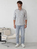 Classic Slim Fit Checkered Shirt | Blue