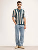 Slim Fit Flat Knit Polo T-Shirt | Teal