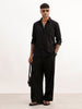 Regular Fit Textured Stripe Shirt | Black