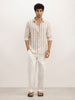 Slim Fit Striped Full Sleeve Shirt | Beige