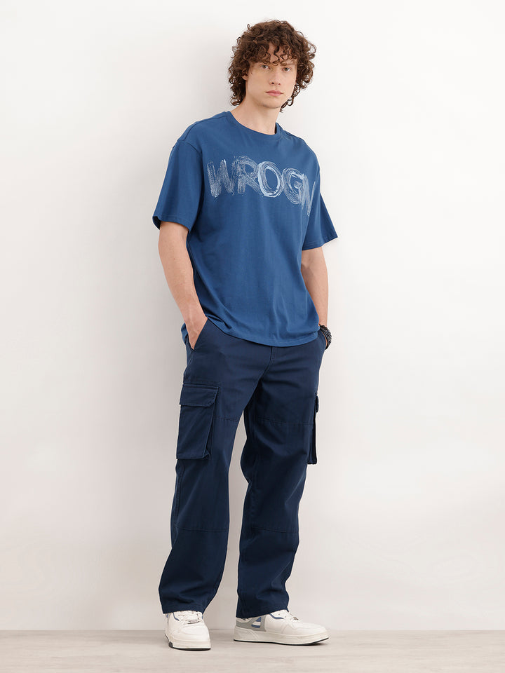 Loose Fit Cargo Trouser  | Blue