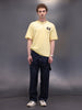 Placement Printed Oversized T-Shirt | Yellow