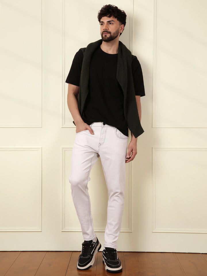 Solid Skinny Crop Jeans | Off White