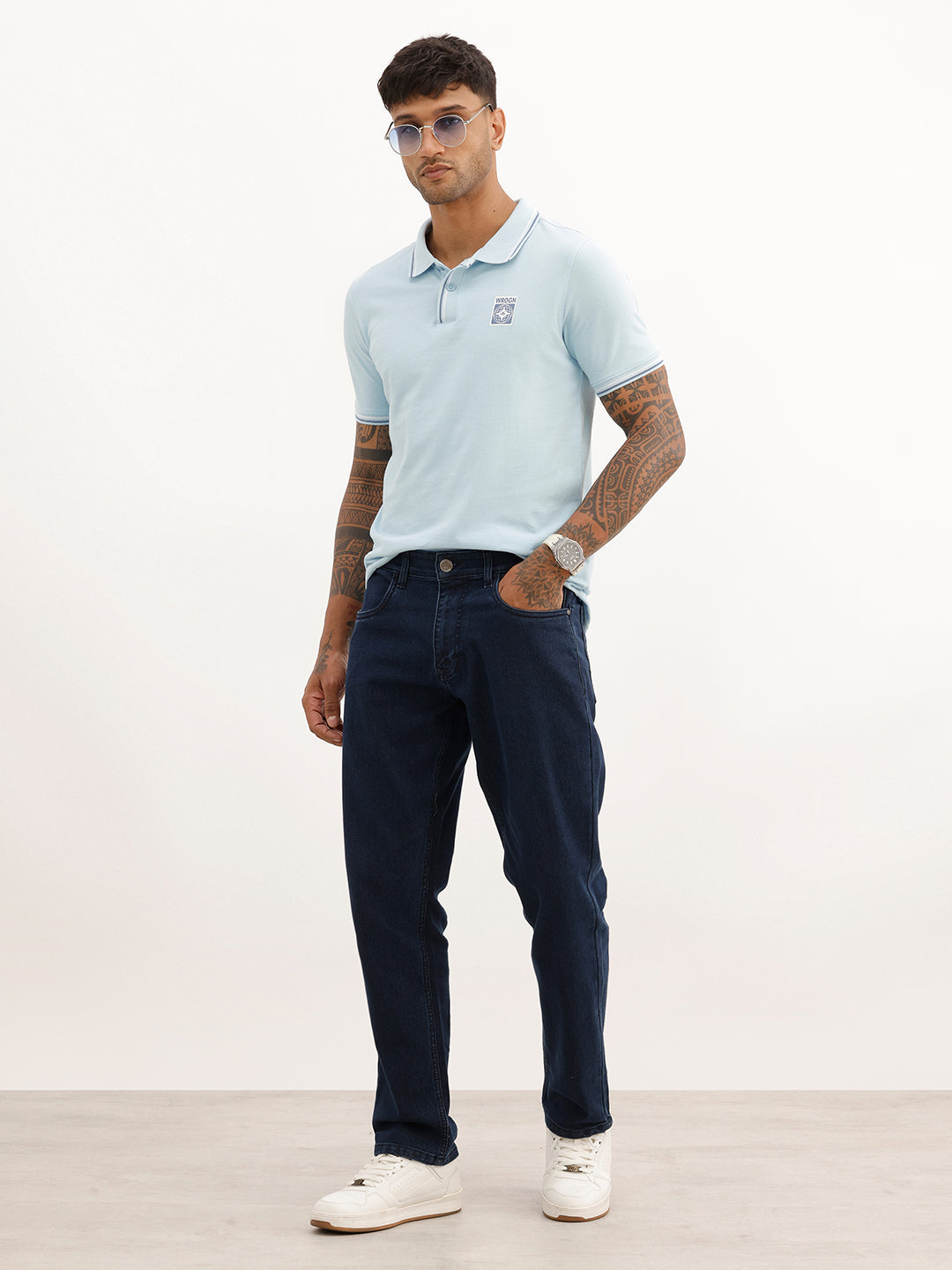 Solid Relaxed Fit Denim Jeans | Dark Blue | WWJN2358MF