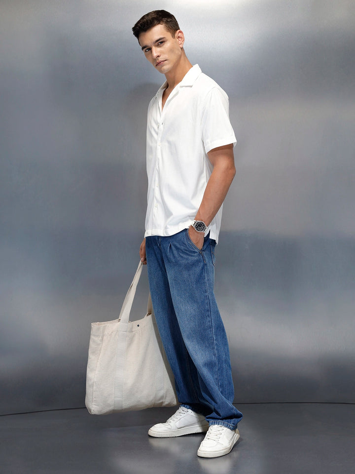 Textured Classic Men’s Comfort Fit Shirt | White