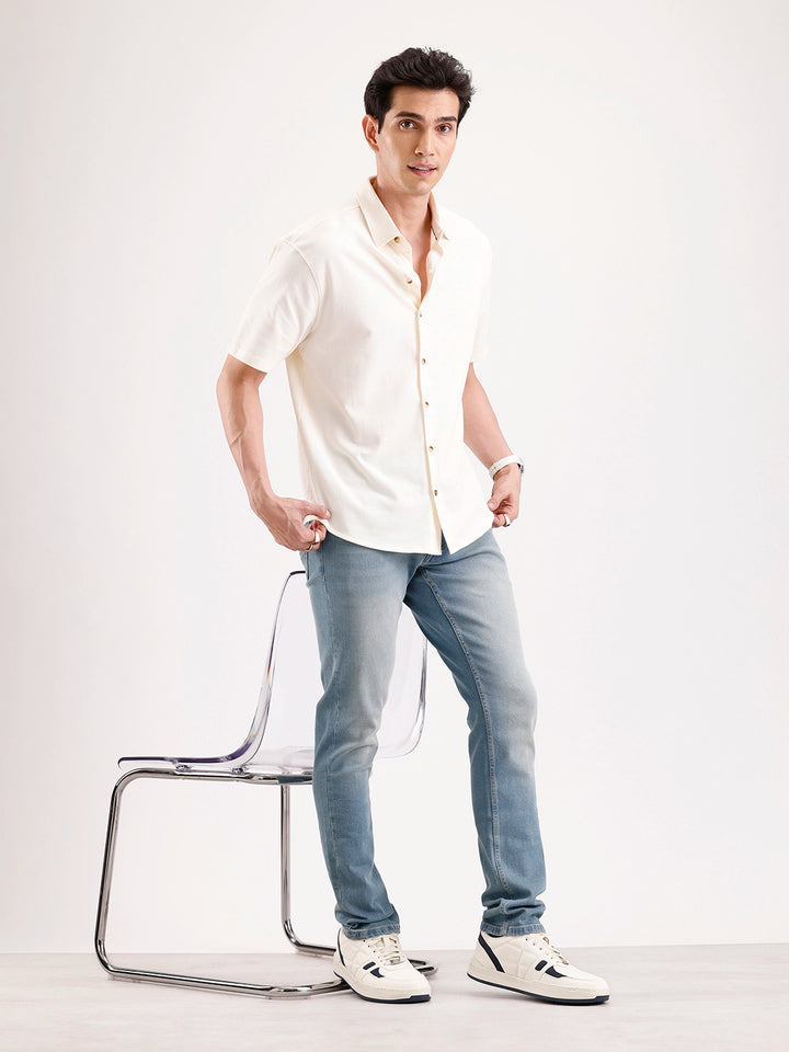 Faded Slim Fit Denim Jeans   |  Blue