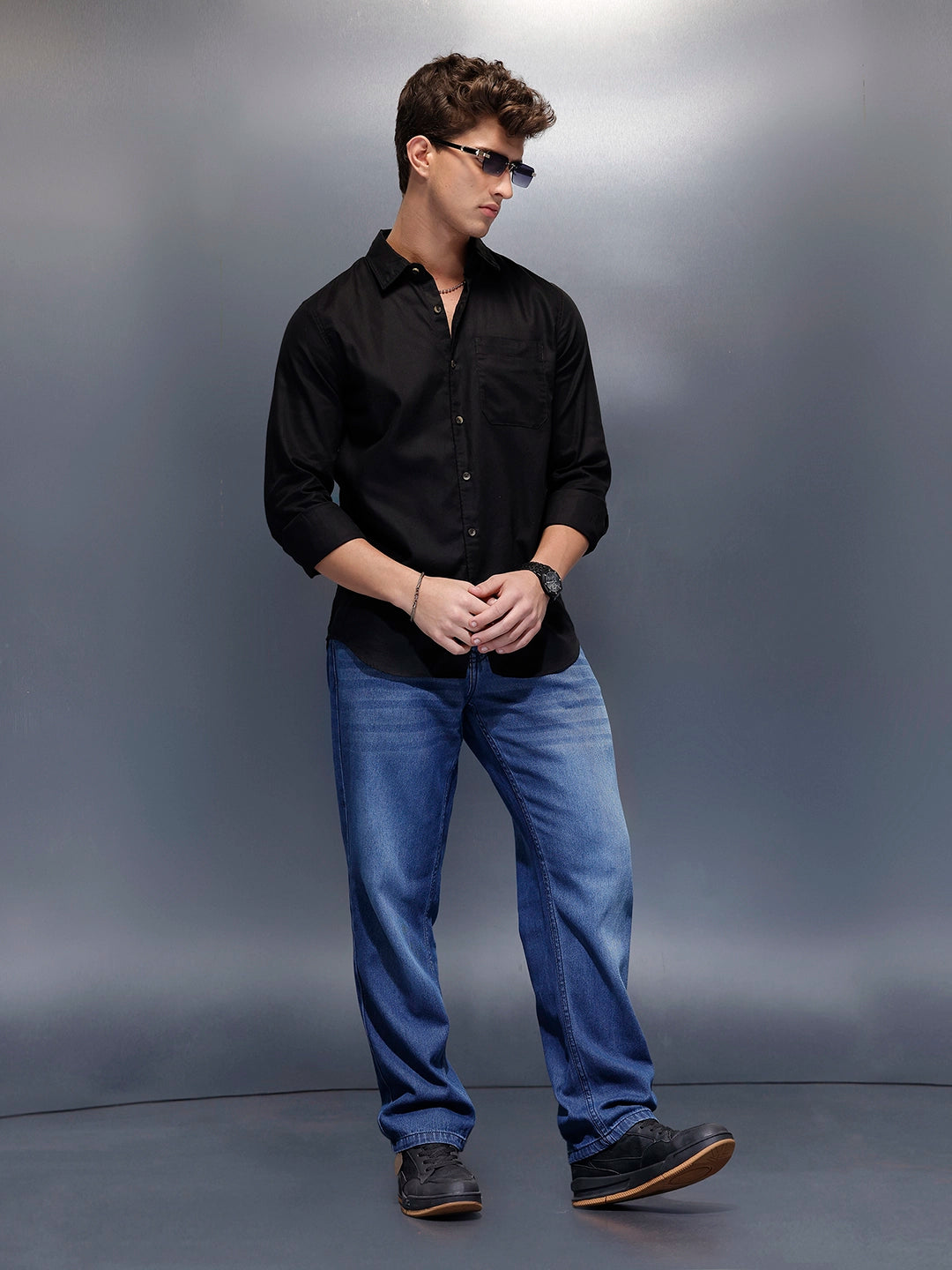 Men's Casual Slim Fit Shirt  | Black