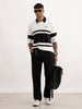 Comfort Fit Cut & Sew Full Sleeve Polo T-Shirt | Off White