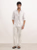 Slim Fit Striped Full Sleeve Shirt | White