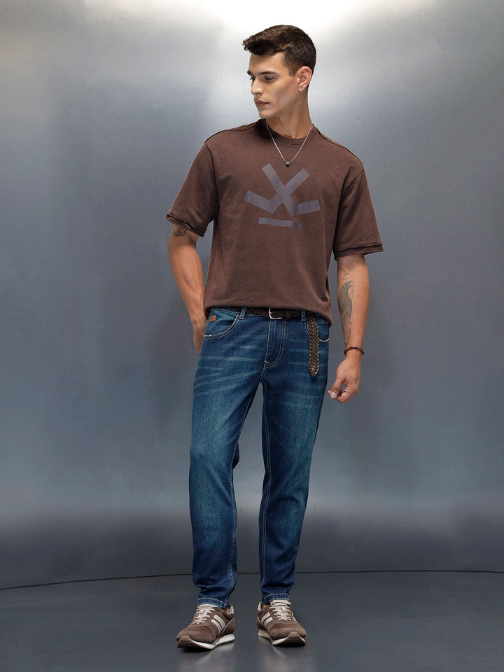 Men's Casual Skinny Crop Fit Jeans | Blue