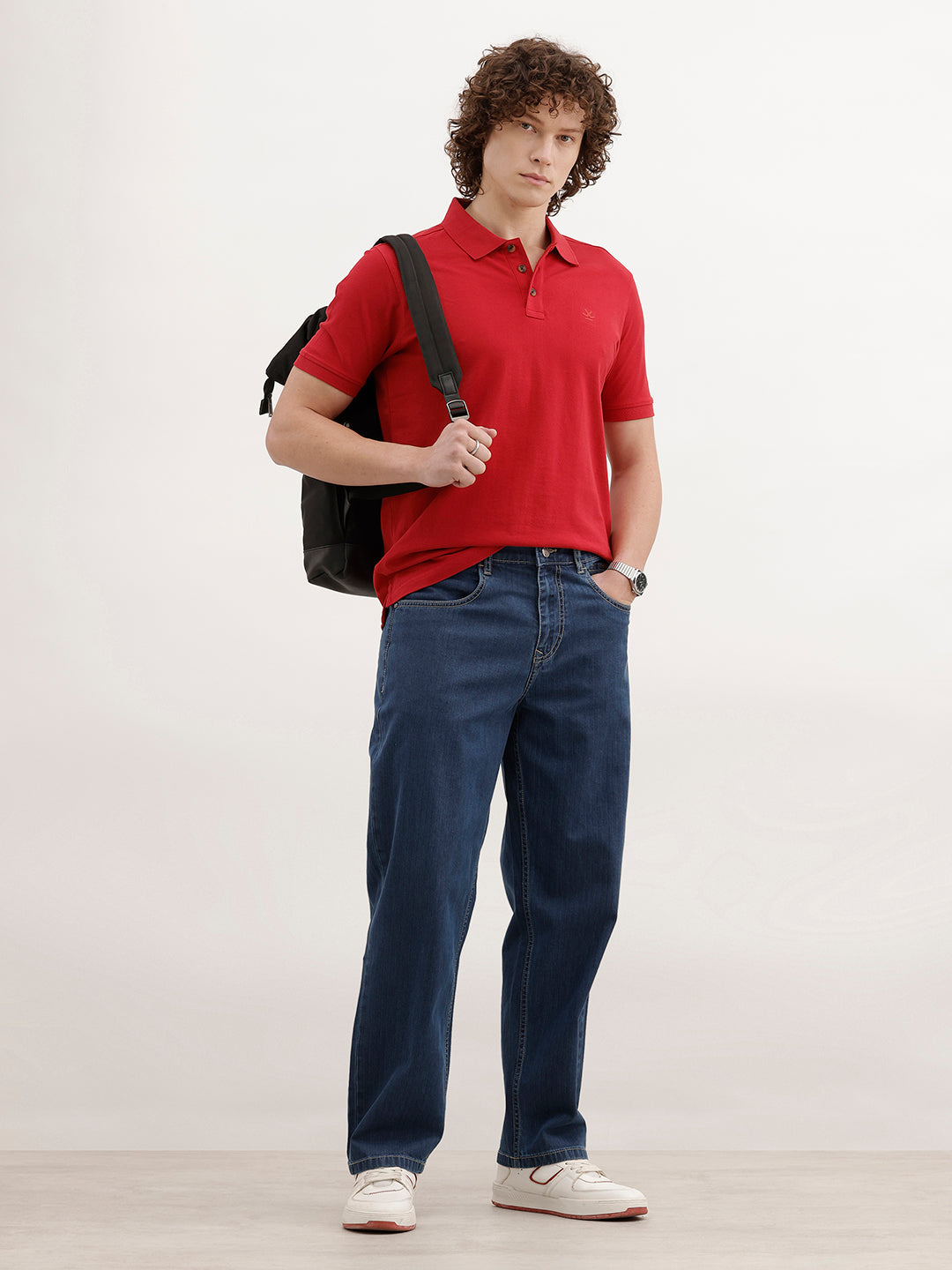 Solid Slim Fit Polo T-Shirt | Red