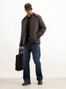 Solid Regular Fit Hooded Puffer Jacket | Black