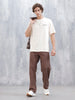 Wrogn Embroidered T-Shirt For Men's | Beige