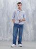 Men's Casual Striped Pattern Shirt | Blue