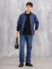 Regular Fit Full Zip High Neck Jacket | Blue