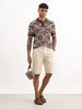 Classic Solid Slim Fit Shorts | Beige