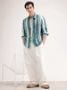 Slim Fit Linen Blend Shirt | Light Green