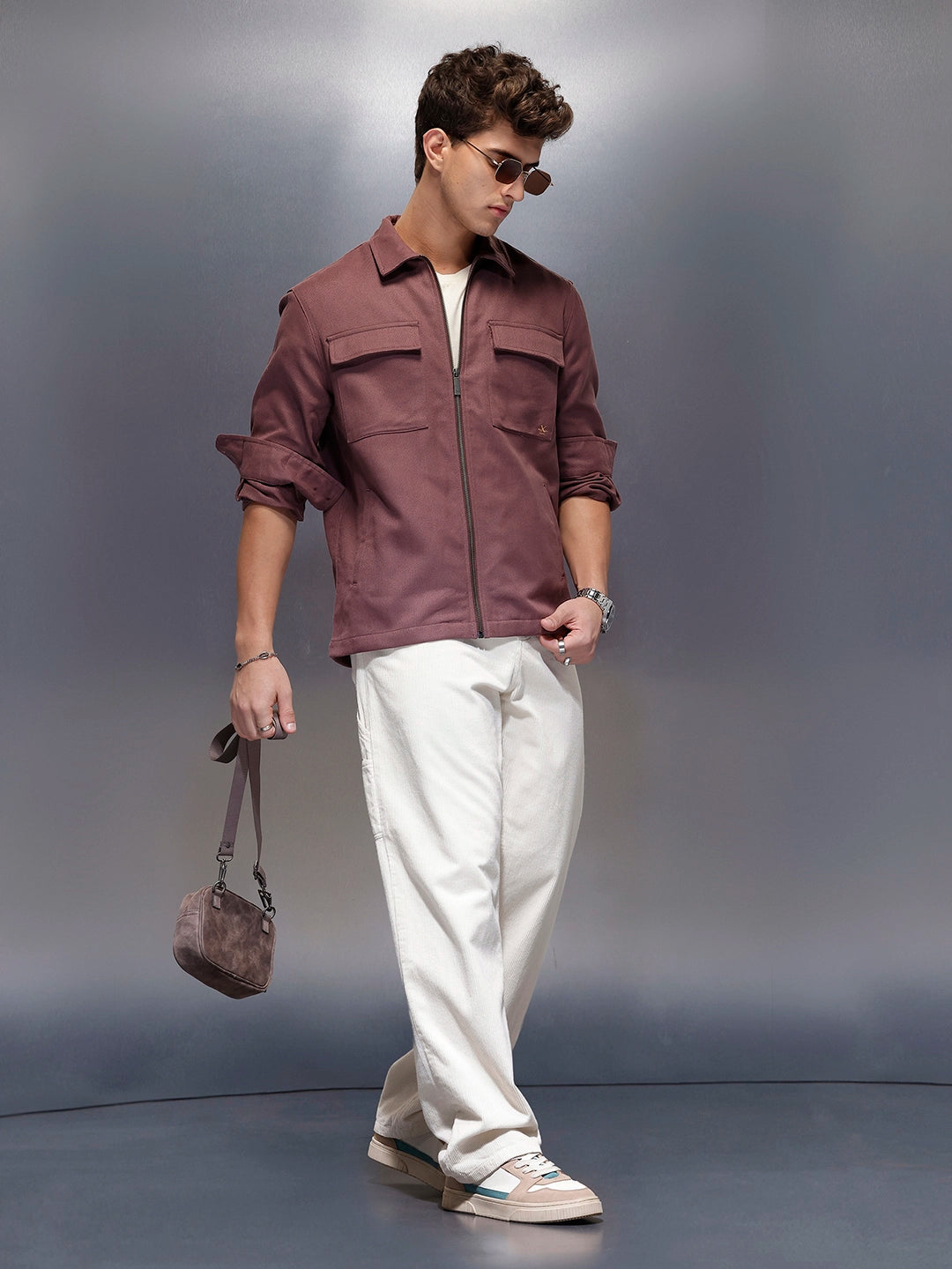 Double Pocket Oversized Jacket  | Peach