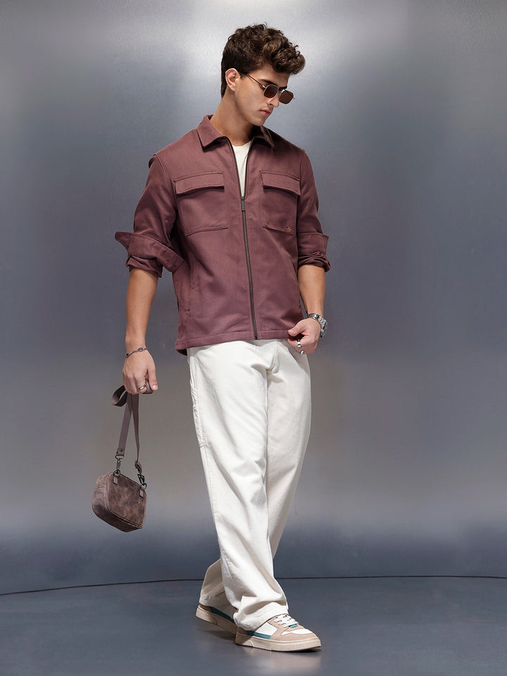 Double Pocket Oversized Jacket  | Peach