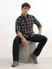 Slim Checkered Full Sleeve Shirt | Black
