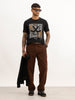 Slim Fit Placement Printed T-Shirt | Black