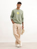 Comfort Fit Placement Printed Sweatshirt | Green