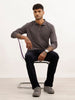 Solid Slim Fit Full Sleeve Polo T-Shirt | Dark Grey | WPT02FSSL1606S