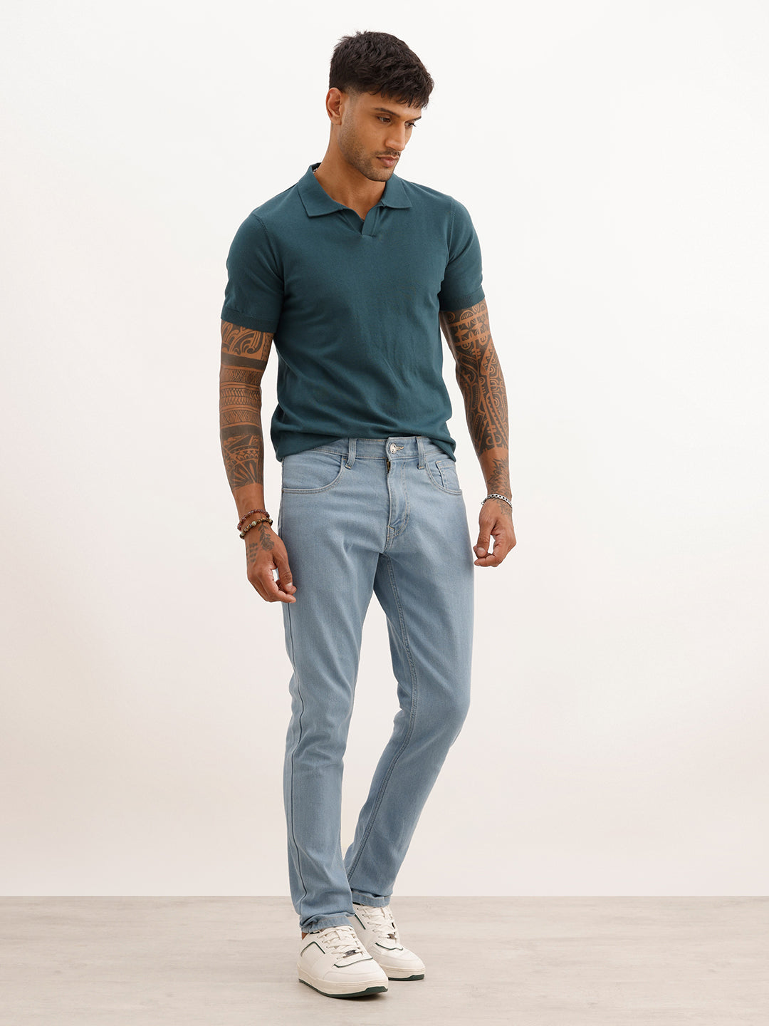 Slim Fit Light Fade Denim Jeans | Light Blue