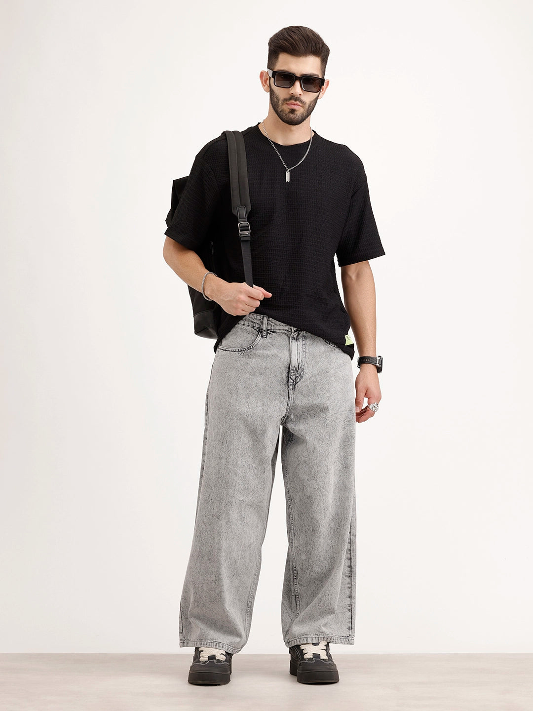 Baggy Fit Denim Jeans| Grey